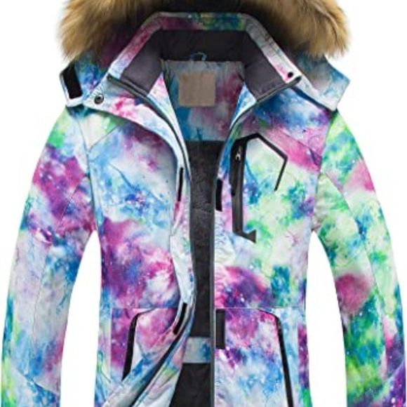 Pursky Women's Waterproof Ski Jacket Winter Snow Coats Fur Hooded Raincoat Parka - Picture 1 of 3